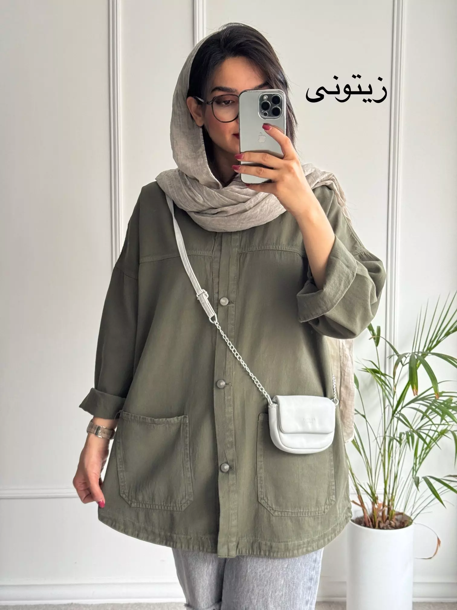 مانتو کتان جیب پایین